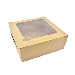 กล่องเค้ก 2 ปอนด์ คราฟท์ ขนาด 24.5 x 24.5 x10 cm.