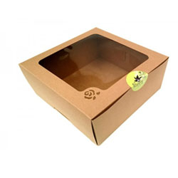 กล่องเค้ก 3 ปอนด์ คราฟท์  26x26x14 cm. (10ใบ)